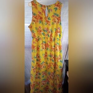 Indulge Floral Yellow Sleeveless Dress